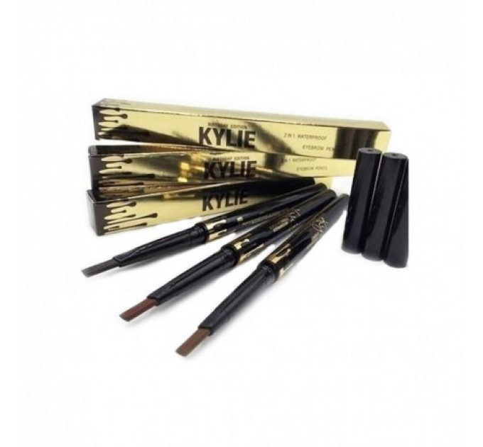 Карандаш для бровей с щеточкой Kylie Eyebrow Pencil 2 in 1 Ebony